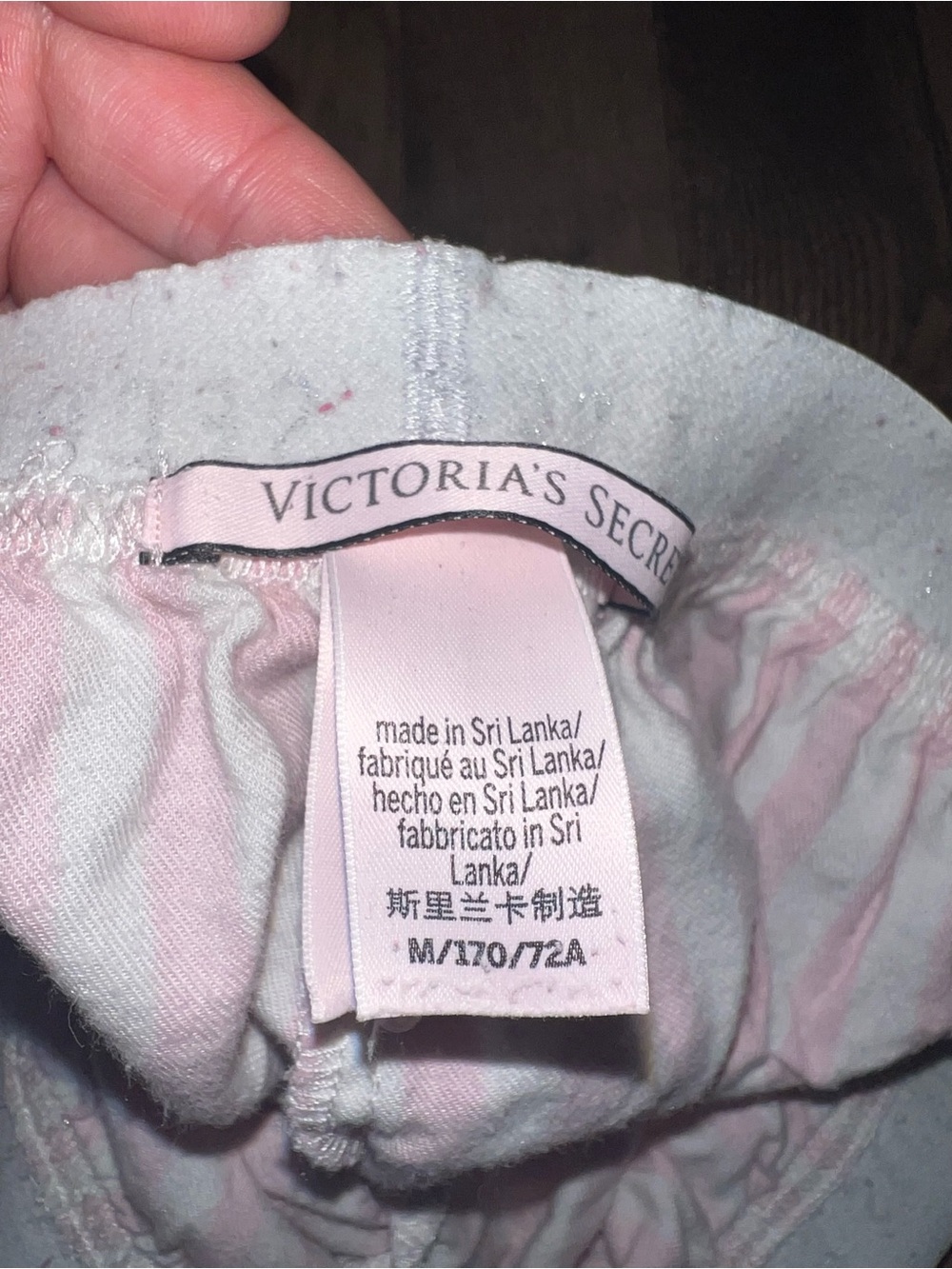 Victoria's Secret Pink & White Striped Pajama Pants with Heart Side Trim - Picture 4 of 4